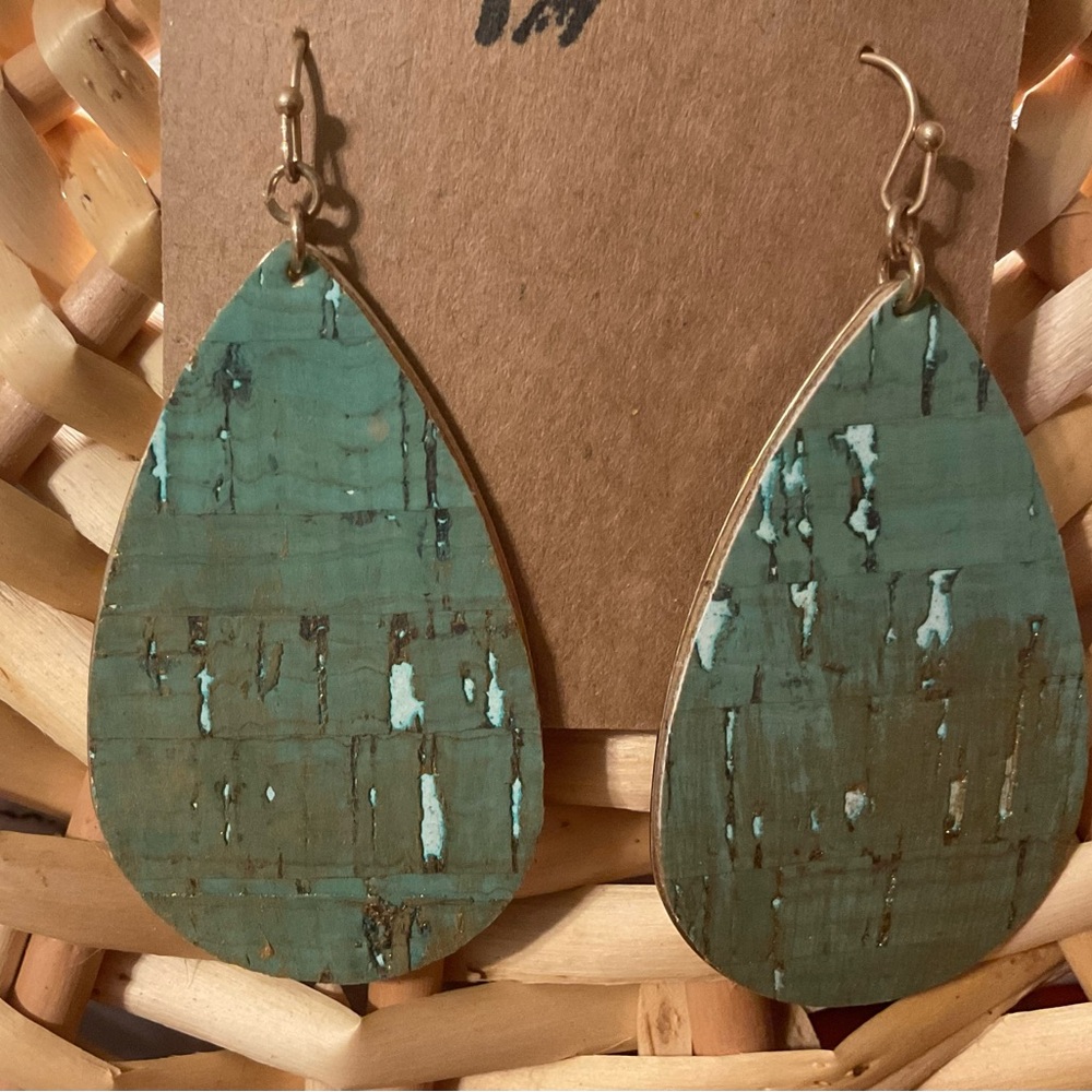 Teardrop Cork Earrings